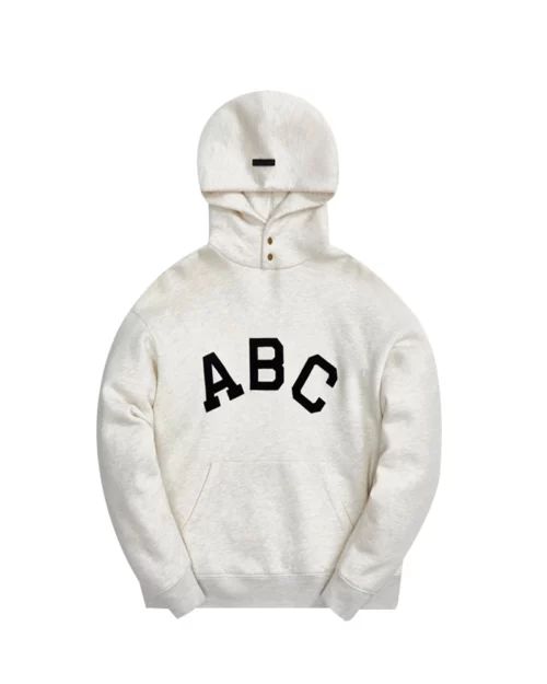 Essentials ABC Print Hooded White Sweatshirt
