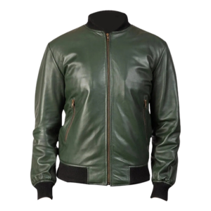 Men’s Casual Leather Bomber Jacket