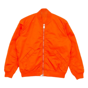 Men’s Panelled Orange Satin Bomber Jacket