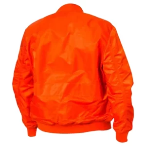 Men’s Panelled Orange Satin Bomber Jacket