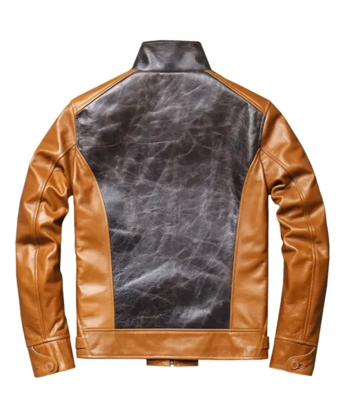 Men’s Black and Brown Cafe Racer Jacket