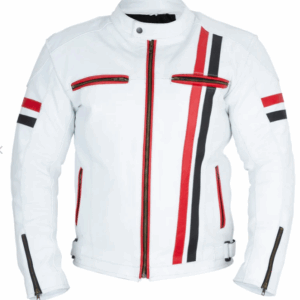 Weston Men's White Cafe Racer Jacket