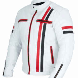 Weston Men's White Cafe Racer Jacket