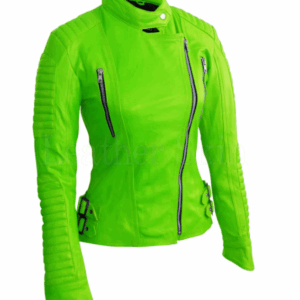 Women’s Green Brando Leather Jacket