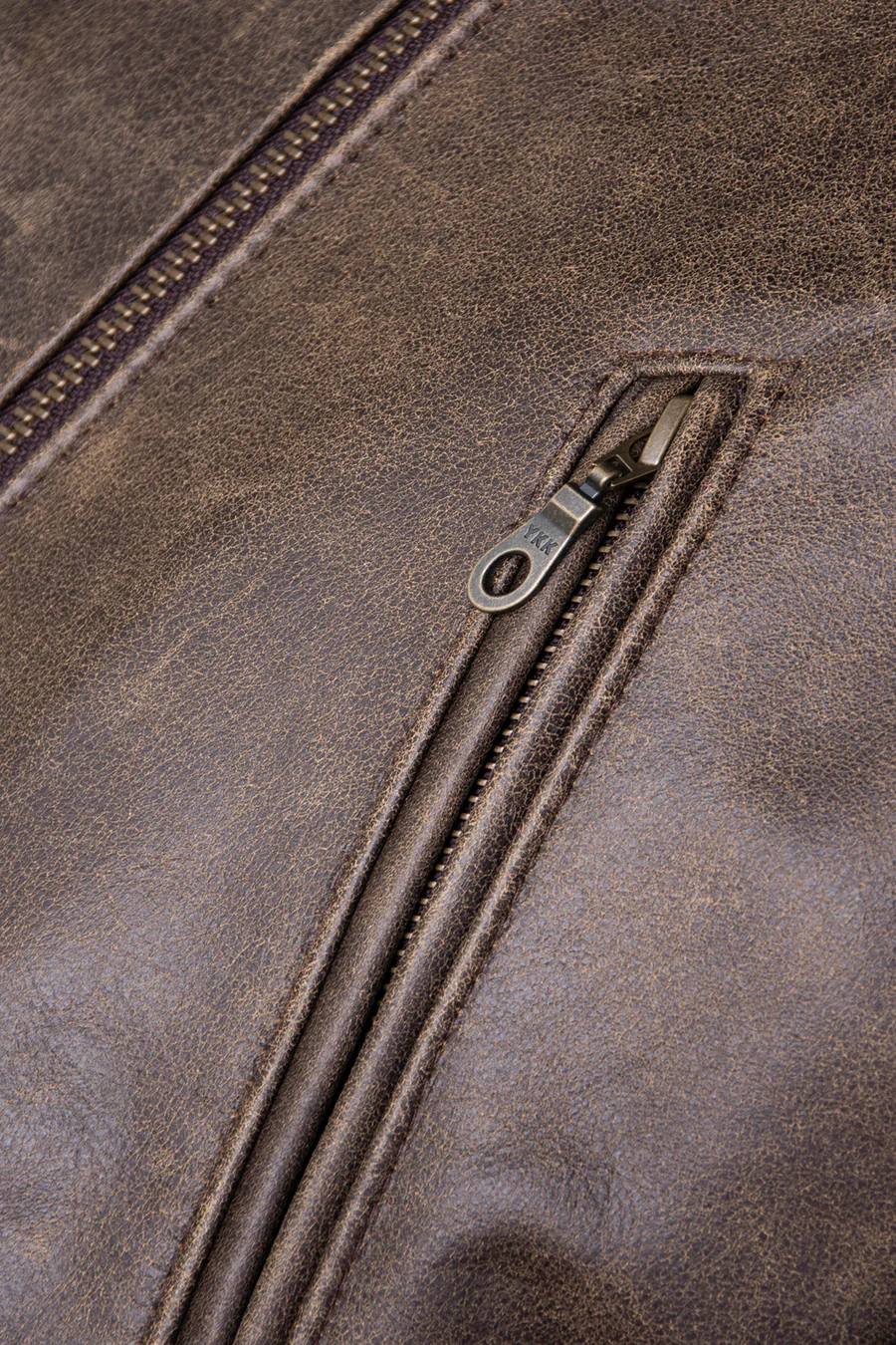 X-Men 1 Wolverine Style Cream Stripes With Brown Leather Jacket