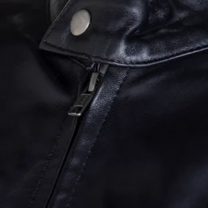 Men's Black Lambskin Style Racer Jacket