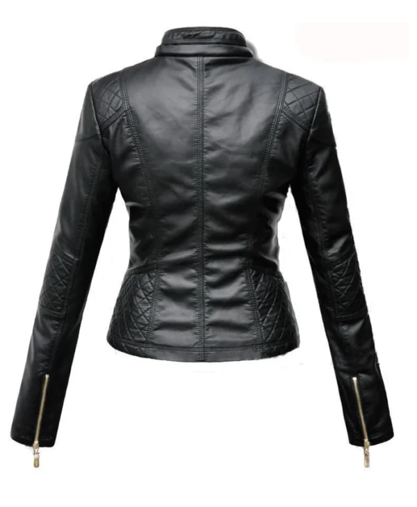 Women’s Black Motorcycle Real Leather Jacket
