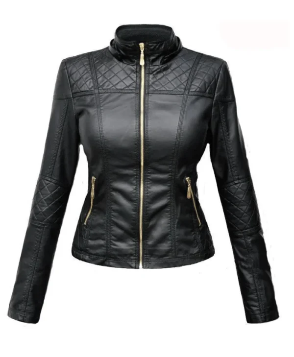 Women’s Black Motorcycle Real Leather Jacket