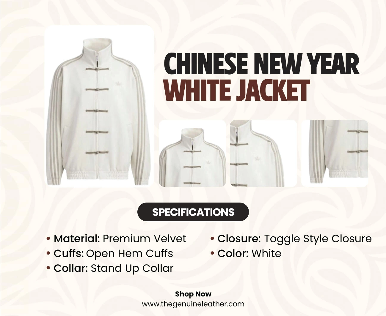 Chinese New Year White Jacket | New Year White Jacket