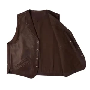 Men's Western Style Brown Leather Vest