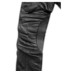 Mens Black Leather Biker Pants