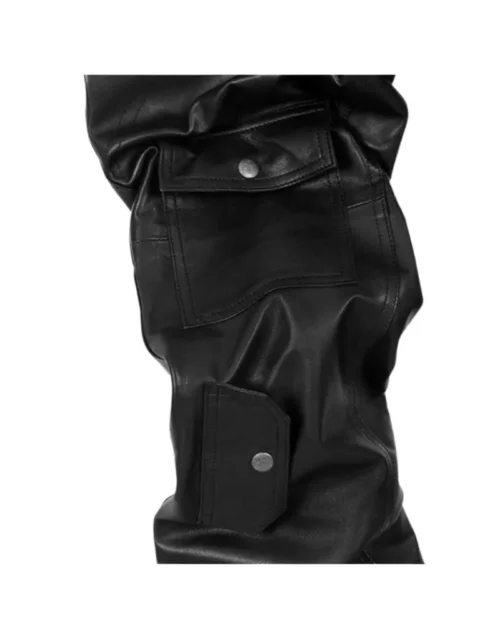 Men's Genuine Cargo Style Leather Pant