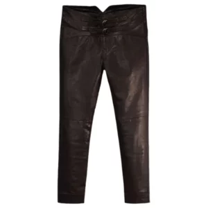 Men Dark Brown Jim Morrison Leather Pants
