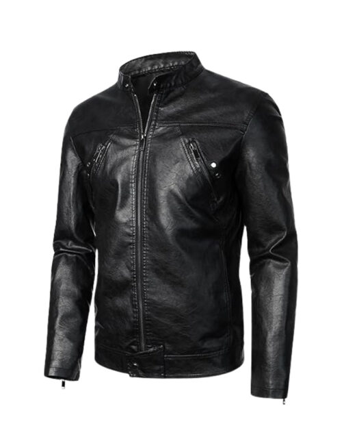 Men's Black Vintage Biker Leather Jacket