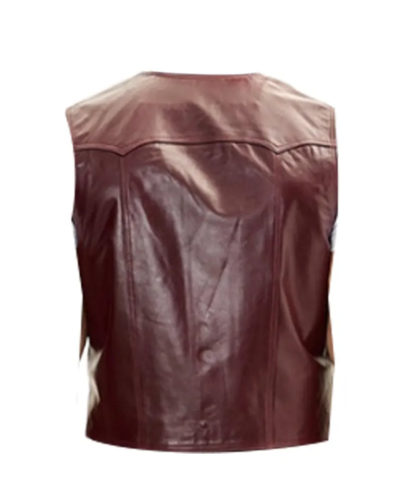 Mens Classic Club Style Leather Vest