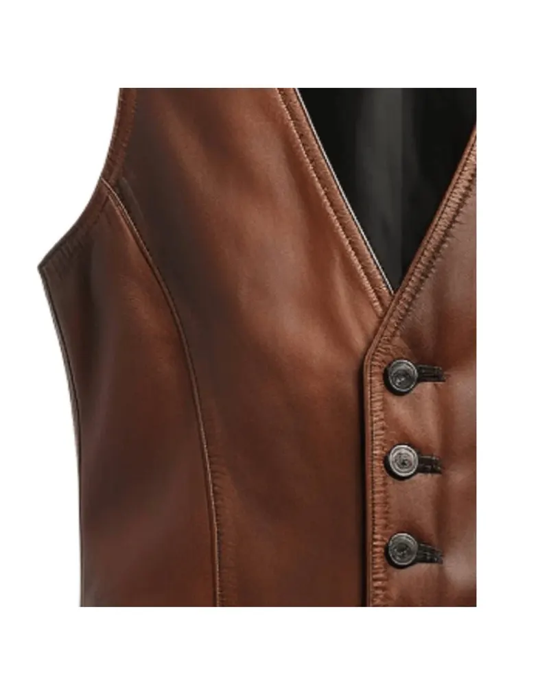 Men’s Vintage Brown Leather Vest
