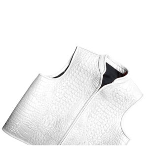 Men's Premium White Leather Biker Vest