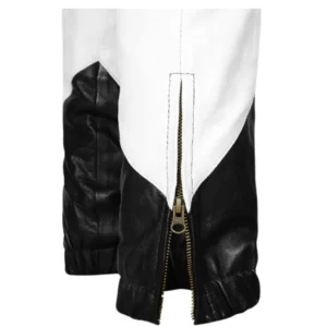 Men White & Black Stylish Lambskin Leather Pants
