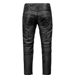 Mens Outlaw Burnt Charcoal Leather Pants