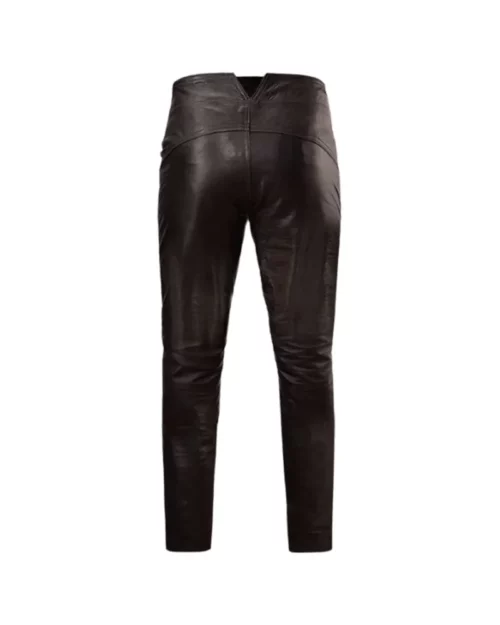 Men Dark Brown Jim Morrison Leather Pants