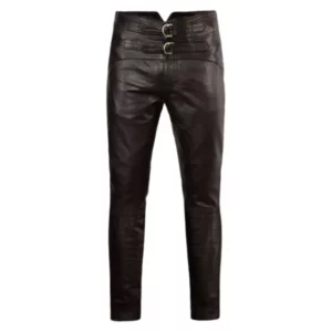 Men Dark Brown Jim Morrison Leather Pants