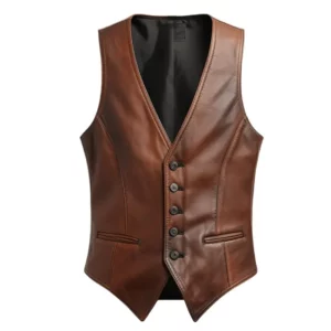 Men’s Vintage Brown Leather Vest