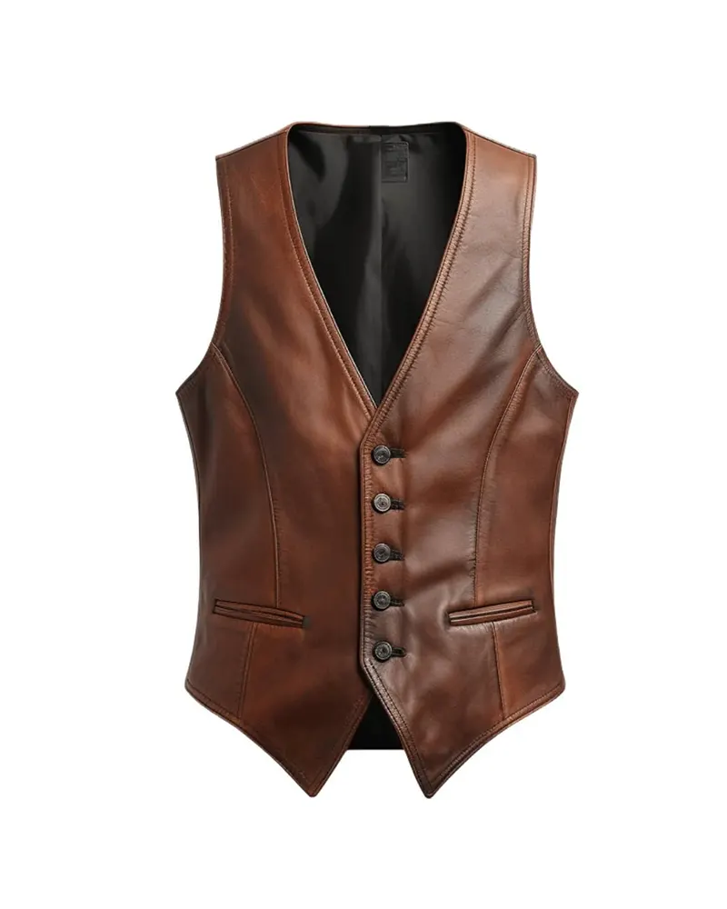 Men’s Vintage Brown Leather Vest