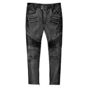 Mens Outlaw Burnt Charcoal Leather Pants
