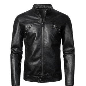 Men's Black Vintage Biker Leather Jacket