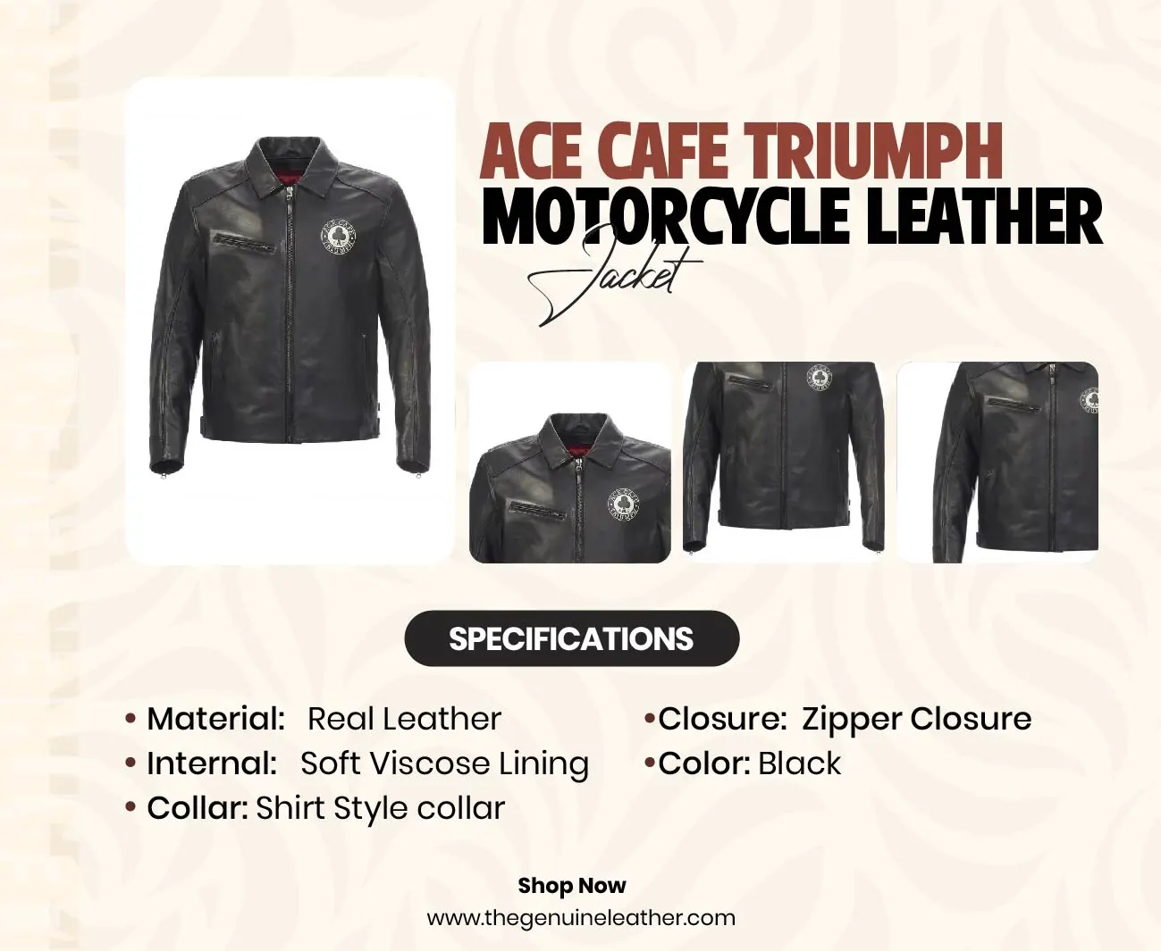 TRIUMPH ACE CAFE ブラックレザージャケット Triumph x Ace Cafe Clothing Collection | For the Ride