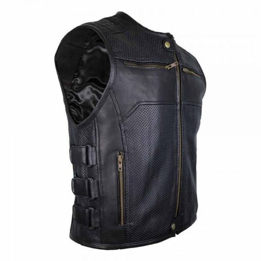 Mens Motorcycle Leather Vest