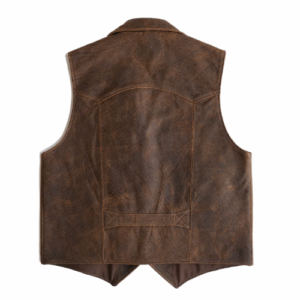 Mens Brown Sheepskin Leather Cowboy Vest