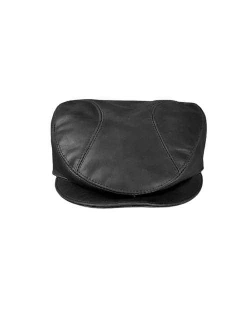 Men's Black Leather Cap