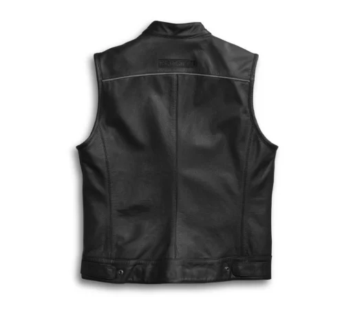 Men's Foster Black Leather Vest