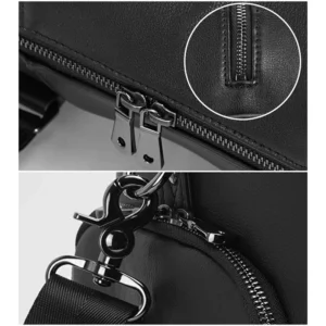 The Glock black Leather Travel Bag
