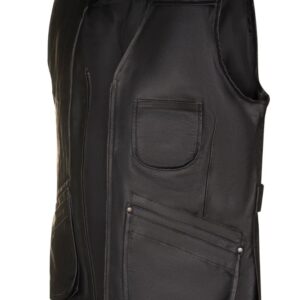 Men's Black Cow Hide Leather Vest