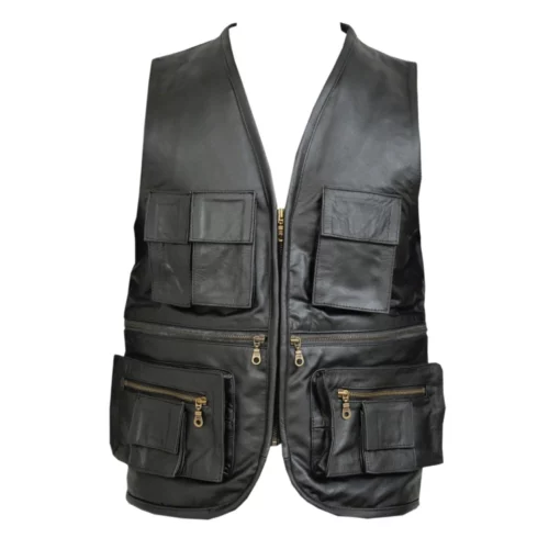 Men's Vintage Brown Biker Leather Vest
