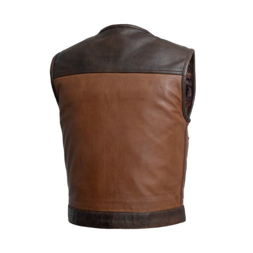 Mens Dark Brown Motorcycle Leather Vest