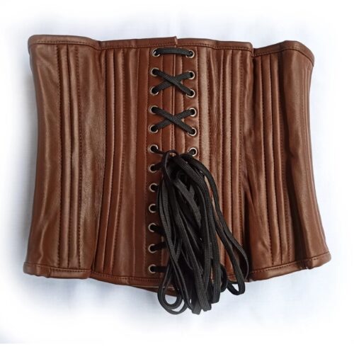 Women's Brown Leather Underbust Corset