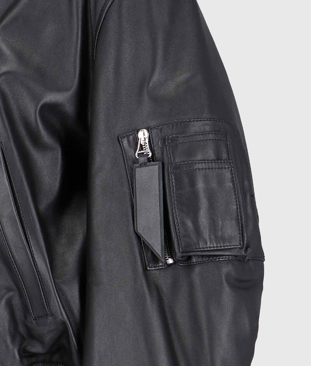 Men's Attico Leather Bomber Jacket | Men's Leather Jacket