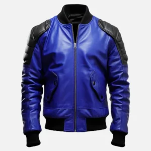 Men's Blue & Black Bomber Jacket