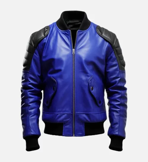 Men's Blue & Black Bomber Jacket