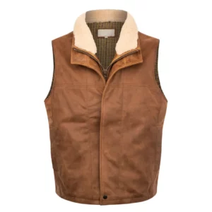 Mens Lone Pine Bourbon Classic Leather Vest