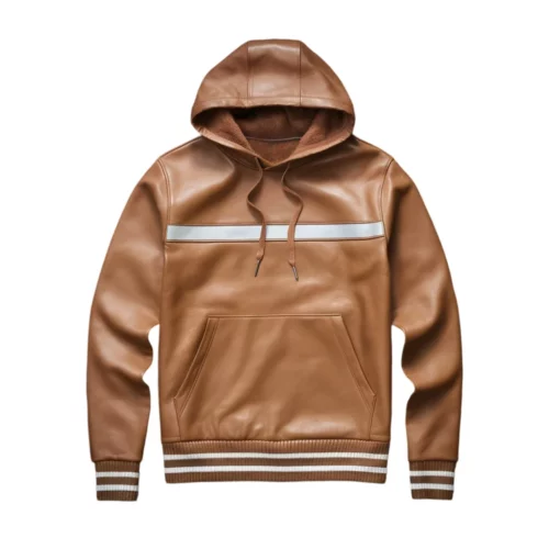 Mens Sheldon Brown Leather Pullover Hoodie