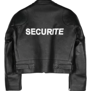 Mens Vetements Securite Black leather jacket