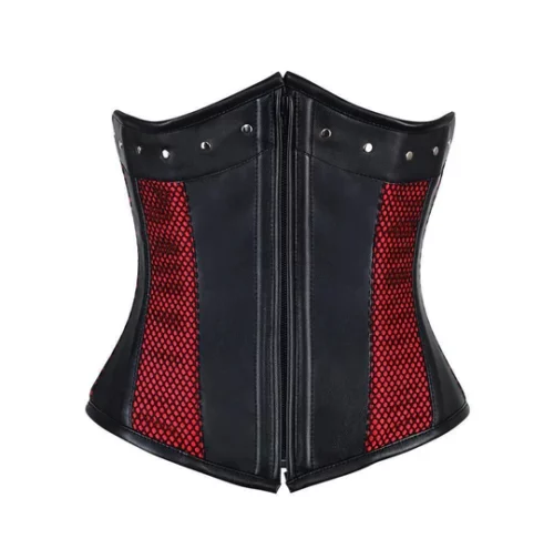Women Faux Leather Gothic Underbust Corset