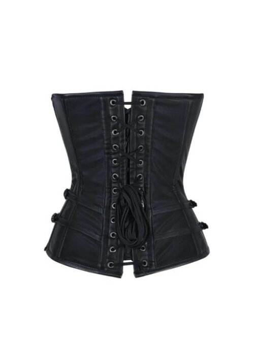 Women's Black Gothic Faux Leather Corset