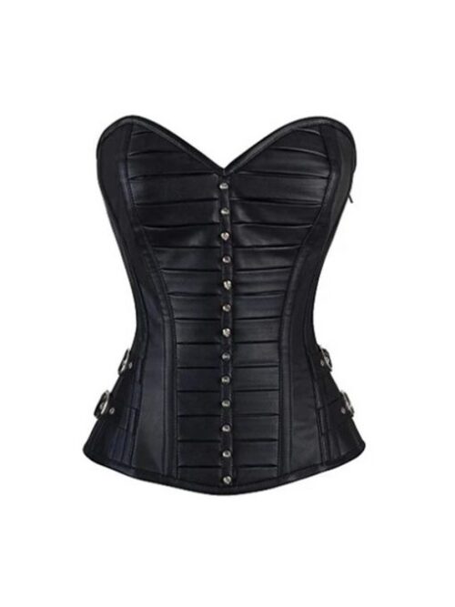 Women's Black Gothic Faux Leather Corset