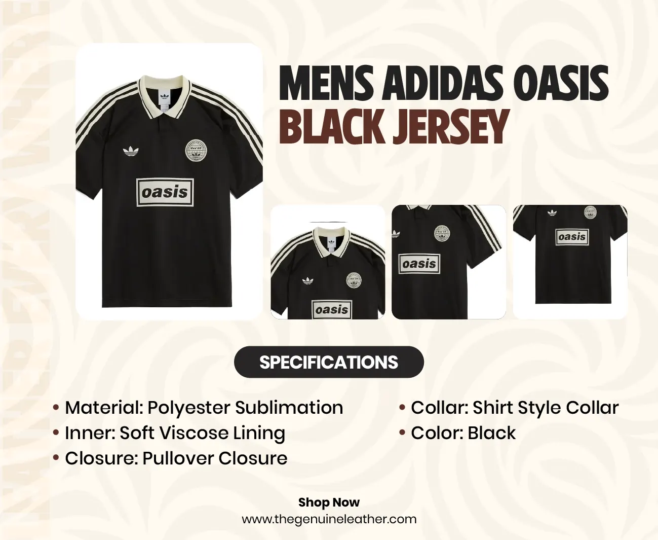Mens Adidas Oasis Black Jersey | Mens Jersey