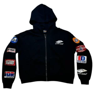 Bottega Desires Patches Fleece Black Hoodie